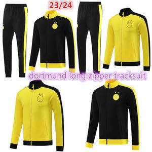 23 24 homme Borussia veste de survêtement adulte Soccer Sets longue fermeture à glissière Dortmund costume d'entraînement ensemble de football Survetement 2023 2024 hommes Survêtement