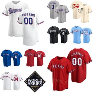 23/24 Homme Femme World Series Baseball 56 Kole Calhoun Jersey 4 Robbie Grossman 3 Leody Taveras 18 Mitch Garver 32 Evan Carter 34 Nolan Ryan Flexbase Space City Connect