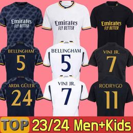 23/24 MBAPPE Maillots de football du Real Madrid BELLINGHAM Rey Kit enfants Maillot de football Futbol VINI JR RODRYGO MODRIC BENZEMA Champion Spécial 2023 2024 Version joueur ESt