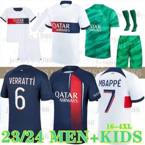 23 24 MBAPE SOCCER MELLESEYS 2023 2024 Di Maria Wijnaldum Sergio Ramos HAKIMI Fourth Maillots de Football Kit Icardi Verratti S Kids S-4XL 999