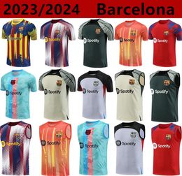 23/24 Hombres Barcelona CHÁNDAL Camiseta de fútbol Conjunto de Barcelona Camiseta de entrenamiento para adultos 23/24 Camiseta sin mangas de manga corta 666