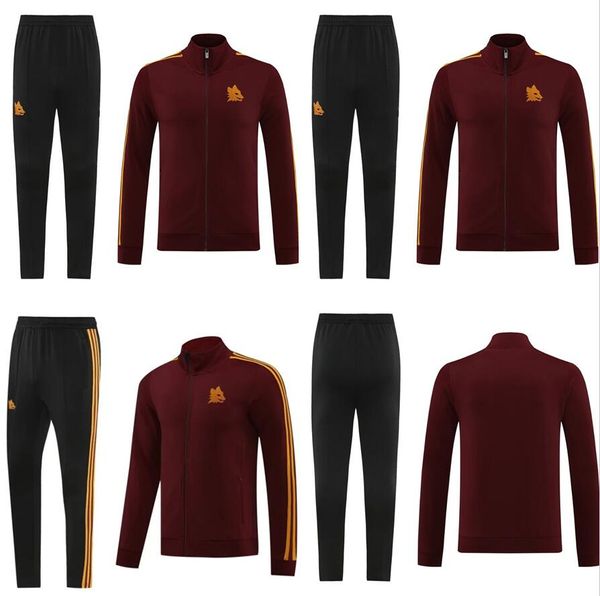 24 25 Rome Football Demi-Survêtement Homme Kit Enfants Veste de Football 2024 2025 Costume d'entraînement Jogging Survetement