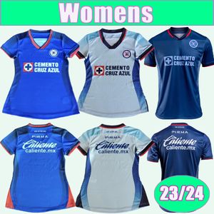 23 24 Mexico Cruz Azul Dames Voetbalshirts SALCEDO LIRA ANTUNA DUENAS MOISES TABO RIVERO RODRIGUEZ LOTTI ESCOBAR ROTONDI Thuis Uit Voetbalshirts Uniformen