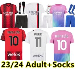 23 24 MILANS GIROUD Voetbalshirts 2023 PULISIC THEO TONALI REIJNDERS Shirt ROMAGNOLI RAFA LEAO S.CASTILLEJO REIJNDERS LOFTUS-CHEEK sokken voor volwassenenVoetbaluniform