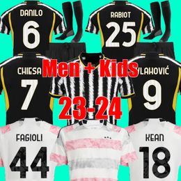 23 24 MILIK JUvEntUs VLAHOVIC CHIESA maillots de football 2023 2024 hommes enfants kit ensemble maillot de football BONUCCI DI MARIA KEAN uniforme Kostic Fagioli Danilo maglie da calcio