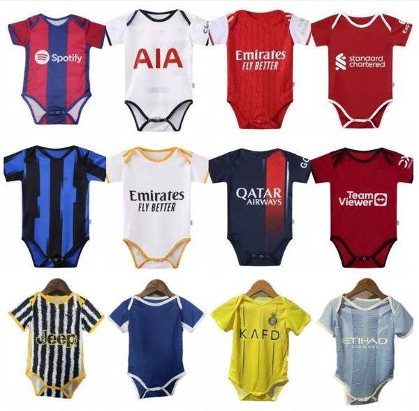 23 24 Naples PSGEs Baby Soccer Jersey 2023 2024 Barcelone Home Football SON BELLINGHAM MBAPPECHIESA Kit Enfants 9-18 Mois Chemise