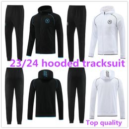 23 24 Napoli capuche homme survêtement football kit de football 2023 2024 SSC Naples AE7 ZIELINSKI survêtement chandal futbol survetement adulte vestes à capuche à fermeture éclair longue