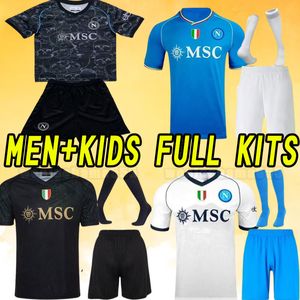 23 24 Napoli Soccer Jersey Osimhen Insigne 2023 2024 Napels Maglia Mertens Verdi Milik Men Doelman Pink Min Kids Full Set Child Socks Shorts
