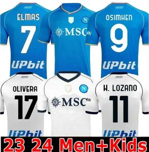 23 24 Napoli Soccer Jerseys Maglia 2023 2024 Kit Kit Naples Home Football Shirt H.Lozano Kvaratskhelia Simeone Special Maradona Osimhen Anguissa Elmas Jersey