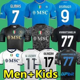 23 24 NAPOLI Soccer Jerseys Maglia Naples Gardien de but ZIELINSKI ANGUISSA OLIVERA KVARATSKHELIA Hommes Enfants Kits Chemise de football OSIMHEN LOZANO SSC Fans Joueur 375