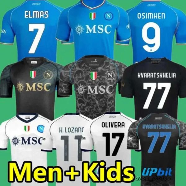 23 24 NAPOLI Jerseys de fútbol Maglia Nápoles Portero ZIELINSKI ANGUISSA OLIVERA KVARATSKHELIA Hombres Kits para niños Camiseta de fútbol OSIMHEN LOZANO SSC Fans Player 375