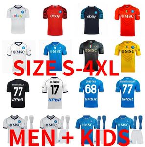 23 24 Napoli Soccer Jerseys Men Kit Kids Maglia doelman 2023 2024 Kvaratskhelia Zielinski Maradona Min Jae voetbalshirt Kerstmis Lozano SSC Halloween