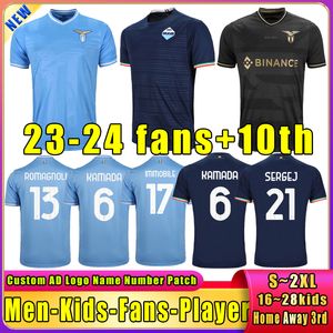 23 24 NOUVEAU Lazio Pedro IMMOBILE KAMADA LUIS ALBERTO fans Joueur Maillots de football BERISHA SERGEJ LULIC ROMAGNOLI SERGEJ maillot de football à domicile kit enfants uniformes