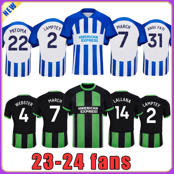 23 24 NOUVEAU MAC ALLISTER BRIG HTON LALLANA ANSU FATI Fans Joueur Maillots de football MITOMA MARS WEBSTER LAMPTEY PEDRO DAHOUD Maillot de football à domicile Kit pour enfants Uniformes