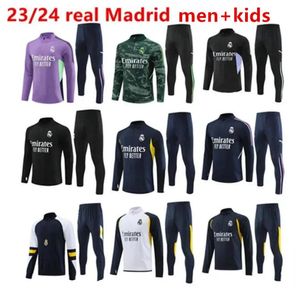 23 24 Nouveau Survêtement Real Madrid Combinaison d'entraînement demi-zip VINI JR BELLINGHAM 22/23 Kit de football pour adultes et enfants Madrides CAMAVINGA MODRIC
