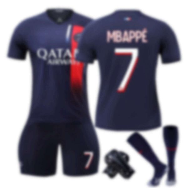 23/24 Nouvelle saison Paris Home Numéro 7 MBAPE SETT DE FORMATION DE FOOTBALL DE FOOTBALL ADULTANT
