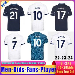 23 24 Nieuwe zoon Kanesoccer Jerseys 2023 2024 Tottenham voetbaljersey Richarlison Romero Kulusevski Players Fans Fans voor dames Kit Thai Versie