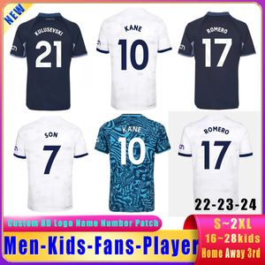 23 24 Nieuwe zoon Kanesoccer Jerseys 2023 2024 Tottenham voetbaljersey Richarlison Romero Kulusevski Players Fans Fans voor dames Kit Thai Versie