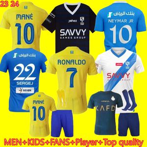 23 24 Nieuwe stijl Al Nassr FC Ronaldo Voetbalshirt Heren Kit uniform geel CR7 jongens Voetbalshirt BenzEMA thuis en uit Fans Spelerversie jersey 2023 Saoedi-Arabië kinderen