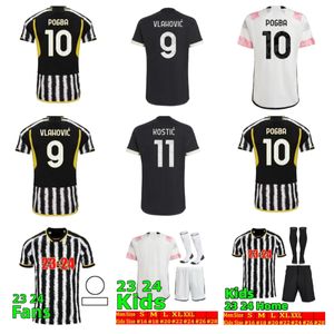 23 24 nouveaux maillots de football VLAHOVIC CHIESA 2023 2024 MILIK juventus POGBA hommes enfants ensemble chemises de football BONUCCI uniforme DI MARIA Kostic Fagioli Danilo maglie da calcio