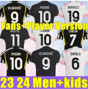23 24 Nouveaux maillots de football Vlahovic Chiesa 2023 2024 Milik Juventus Pogba Men Kid