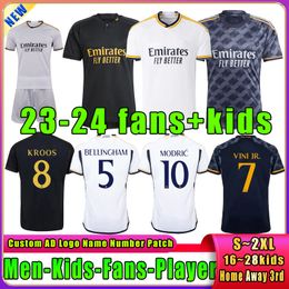 23 24 NewReal Mad Rids VINI JR BELLINGHAM RODRYGO fans Speler Voetbalshirts MODRIC VALVERDE CAMAVINGA Arda Guler voetbalshirt thuis uit kindertenue uniformen