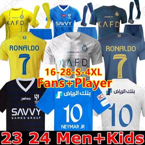 23/24 NEYMAR JR Al Nassr FC Ronaldo Maillots de football Hommes Enfants KitAl Hilal Uniforme saoudien CR7 Garçons Football Shiirt MANE Fans Player Version Jersey 2023 SERGEJ Arabie Saoudite