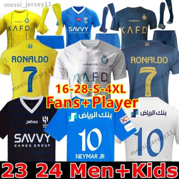 23/24 Neymar Jr al Nassr FC Ronaldo Soccer Jerseys Men Kid Kital Hilal Saudi Uniforme CR7 Boys Football Shiirt Mane Fans Player Version Jersey 2023 Sergej Saudi