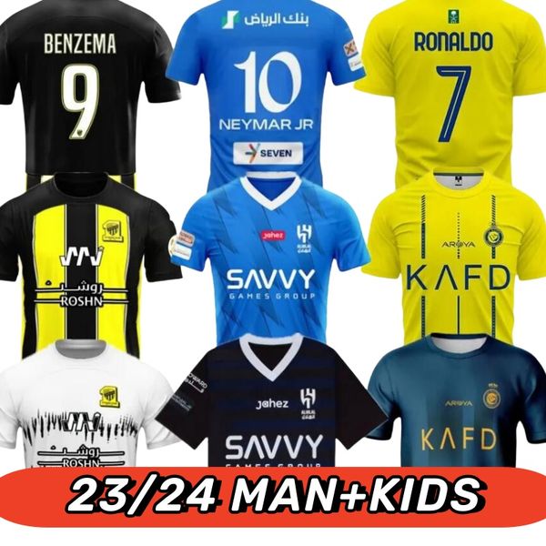 23/24 NEYMAR JR Al Nassr FC Ronaldo camisetas de fútbol M2023 2024 Al Hilal Saudi RONALDO NEYMAR JR KANTE Fans Player Version Jersey 2023 SERGEJ Arabia Saudita