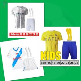 23/24 NEYMAR JR Als Nassr FC Ronaldo voetbalshirts Heren KitAl Hilal Saudi uniform CR7 jongens Voetbalshirt MANE Fans KIDS jersey 2023 SERGEJ Saoedi-Arabië KIDS