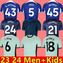 23 24 NKUNKU JACKSON CFC SOCCER JERSEYS DISASI 2023 2024 ENZO FERNANDEZ MUDRIMK JAMES STERLING CUCURELLA CHUKWUEMEKA FOOTBALL Shirt Kids Kids Ugochukwu Palmer 20