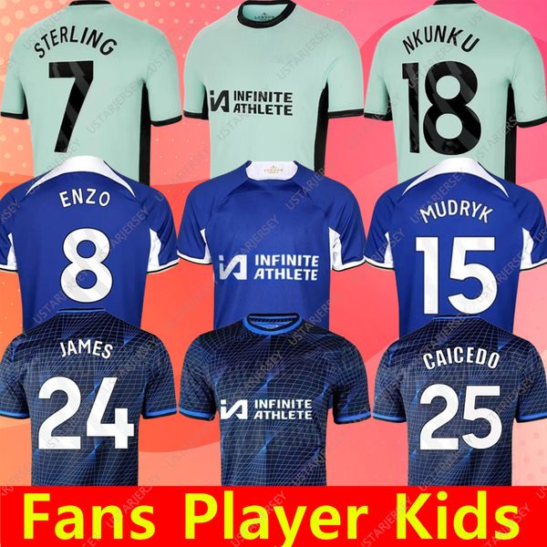 23 24 NKUNKU JACKSON CFC Jerseys de fútbol Disasi 2023 2024 Enzo Fernández Mudryk James Sterling Cucurella ChukwueMeka Camisa de fútbol Menchs Kids Ugochukwu 6579