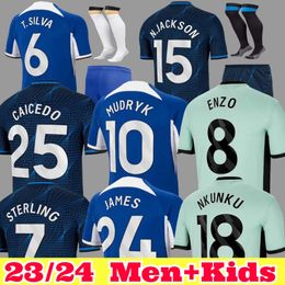 23 24 Nkunku Jackson Soccer Jerseys enzo Caicedo Fernandez James Sterling Cucurella Lavia Palmer Chukwuemeka 2024 Kirt de football Kid Kid