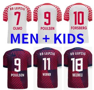 23 24 NKUNKU SIA SOCKER JERSEYS WENNER RBL POULSEN FORSBERG 2023 2024 Bundesliga Sabitzer Adams Olmo Camisetas de voetbalhemd mannen