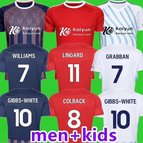 23 24 Nottingham Soccer Jersey GRABBAN Johnson Surridge 2023 2024 Hommes Enfants Forest Awoniyi AMEOBI MIGHTEN KROVINOVIC Zinckernagel LINGARD Elanga Maillot de football