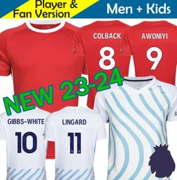 23 24 NoTTingham Camisetas de fútbol Kit para niños Maglia ForEsT 2023 2024 Camisetas de fútbol Entrenamiento local visitante Portero COLBACK AWONIYI GIBBS-WHITE LINGARD JOHNSON