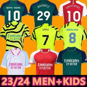 23 24 Maillots de football Odegaard Rice Havertz Rowe Saka Fans J.Timber Martinelli Tierney 2023 2024 Chemise de football Hommes Enfants Costume G.JESUS SAMBI FABIO VIEIRA SALIBA SMITH