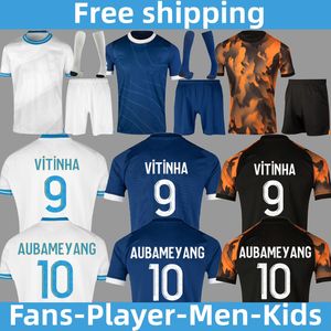 23/24 MarsEiLLes Fans Versión del jugador hombres niños Maillot de foot kits sets AUBAMEYA Local visitante 3.ª camisetas de fútbol VERETOUT MBEMBA Maillot OM enfant camisetas de fútbol