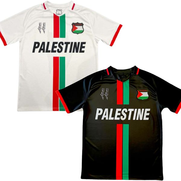 2023 2024 Palestina camisetas de fútbol Raya central negra (rojo / verde inglés) Camiseta de fútbol Guerra Justicia Marcha Uniforme de fútbol S-4XL