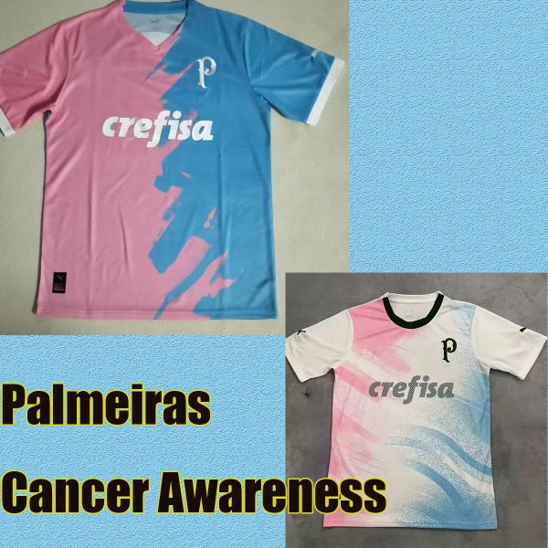 23/24 Palmeiras Cancer Awareness Gardien de but rose Maillots de football 2024 Accueil vert BRENO LOPES RONY G.GOMEZ Chemise Away D.Barbosa Gardien de but kit enfants uniformes de football