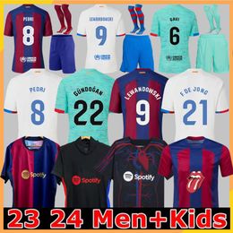 23 24 Pedri Barcelonas voetbalshirt Barcas Gavi Lewandowski FC Ferran Fati Camiseta de voetbal jersey Auba Joao Annalo 2023 2024 Ansu voetbal Joao Felix Men Kids