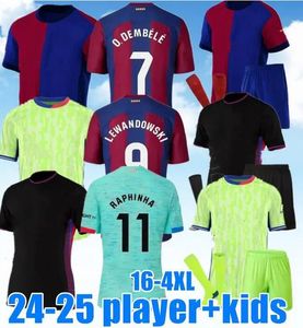 23 24 25 Lewandowski Soccer Jersey Gavi R. Araujo Camiseta de Futbol Ferran 2024 Ansu Fati Raphinha Pedri voetbalshirt Men Kids 16-4xl