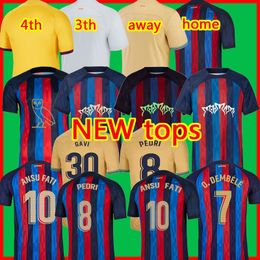 23 24 Pedri Lewandowski Barcelonas voetbaltruien Gavi Ansu Fati de Futbol Ferran Camiseta Raphinha Home Away 3e 4th Football Shirt Men Barca Special Adult Fans Tops