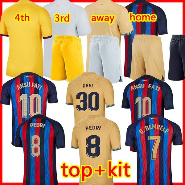 23 24 PEDRI LEWANDOWSKI maillots de football barcelonas GAVI ANSU FATI de futbol FERRAN camiseta RAPHINHA domicile loin 3ème 4ème maillot de football hommes barca Kit enfant adulte uniforme