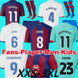 23 24 Pedri Soccer Jersey Barca Gavi Gavi Lewandowski FC Ferran Camiseta de Shirt Auba Annulo 2023 2024 ANSU FOOT FOOTBALL JOAO FELIX KITS Men Kids 20 20