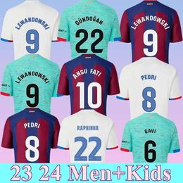 23 24 Pedri Soccer Jerseys Lewandowski Gavi Rosalia 4ème Ansu Fati de Futbol Camisetas Raphinha Maillot de football Hommes Femmes Barca Kit enfants 2023 2024