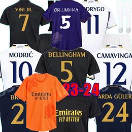 23 24 Players Fans Arda Guler Soccer Jerseys Bellingham Real Madrids 2023 2024 Valverde Alaba Vini Jr Camavinga Tchouameni Kroos Modric Y-3 Football Kids Shirt 4xl