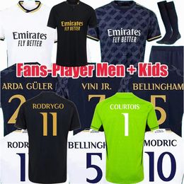 23 24 joueurs fans Arda Guler maillots de football Bellingham Real Madrids 2023 2024 Vaerde Alaba Vini Jr Camavinga Tchouameni Kroos Modric