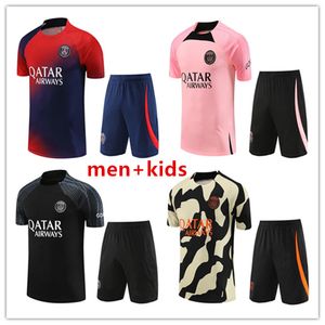 23/24 Psges Chándal 2023 2024 Paris Sportswear Hombres Traje de entrenamiento Traje de manga corta Fútbol Jersey Kit Uniforme Chandal Sudadera Suéter Conjunto