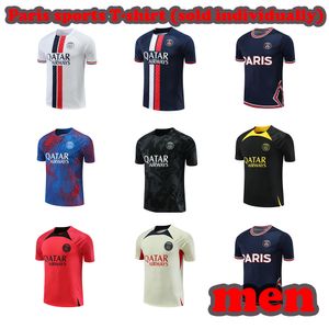 23 24 PSGs Deportes Mangas cortas 2023 París Ropa deportiva Ropa de entrenamiento Traje de manga corta Camiseta de fútbol Kit Uniforme Chandal Sudadera para adultos Conjunto de suéter Camiseta para hombre S-2XL